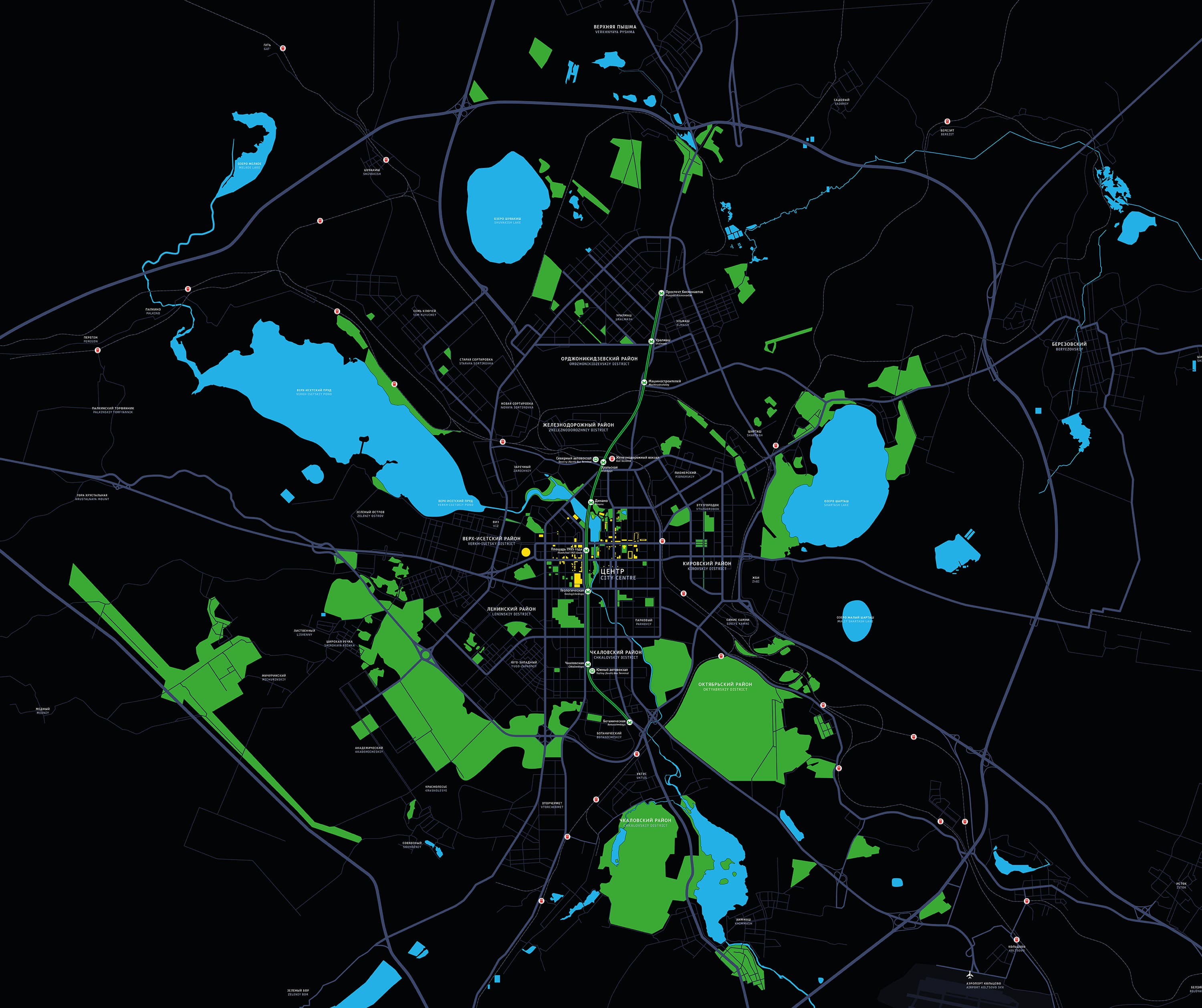 Ekaterinburg travel wayfynding map